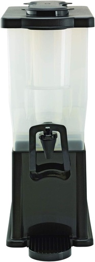 [BRSWYBAPO4FB4F37] Service Ideas CBDP3BLKHF Beverage Dispenser with hands free spigot w/ice and infuser tube, Rectangular, 3 Gallon, Plastic, Black