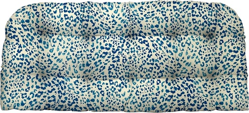 [BRSW2A3QDIFB6237] Resort Spa Home Decor Tufted Wicker Loveseat Cushion | 44” x 22" | Water and Fade-Resistant Spun Fabric | Outdoor Settee Cushion for Patio Furniture | Sunny Spot Blue