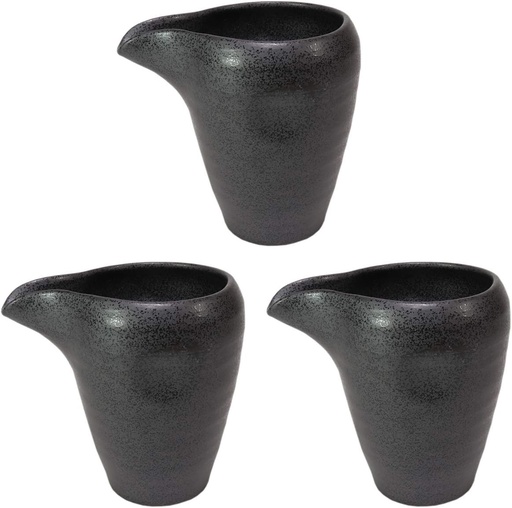 [BRSWIAA7OB7GMHTC] せともの本舗 Set of 3 Cold Sake Black Crystal Cold Sake Bowl (Large) [4.6 x 3.3 x 4.3 inches (11.7 x 8.4 x 10.9 cm) (340cc)] Japanese Tableware, Liquor Pot, Restaurant, Ryokan, Izakaya, Commercial Use