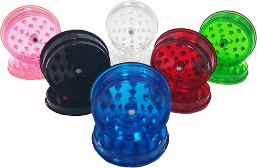 [BRSWKED2OQJROA34] 3 Piece Magnetic Acrylic Herb Grinder (50 Pack/Assorted Colors)