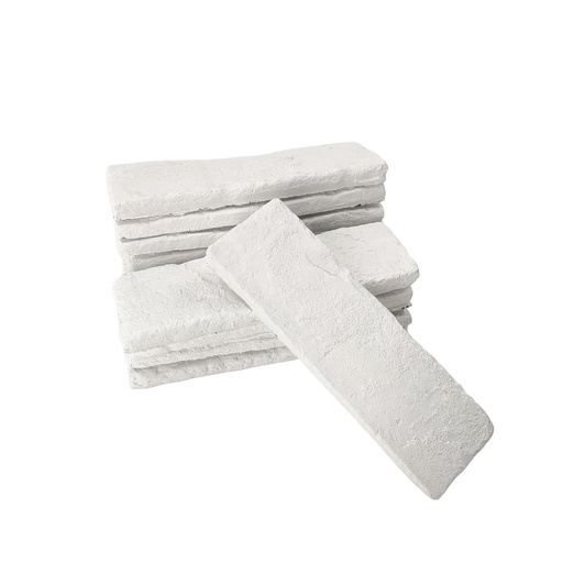 [BRSROZAYA4PWO33H] Jusmioke 40 Pcs White Thin Brick Veneers, 2.4" x 7.9" Wall Brick, 3D Faux Brick for Kitchen Backsplash, Fireplace, Living Room, Interior and exterior wall decoration (7 sq.ft) (White)