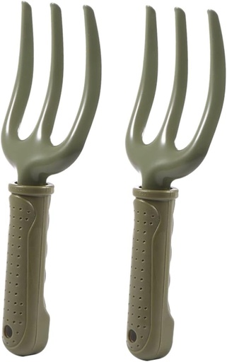 [BRSREYINCV5BSHY3] Mipcase 2PCS Metal Gardening Fork Set Three-Tooth Weeding Forks for Flower and Vegetable Planting Sturdy Hand Tools for Soil Loosening and Garden Use
