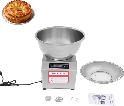[BRSREAARBANBQ23J] 8KG/17.64LBS Commercial Dough Mixer, 1500W 110V Electric Dough Maker, 1400R/min 201 Stainless Steel Free Standing Tabletop Dumpling Filling Mix Machine, For Restaurants, Bakeries, Breakfast Shops