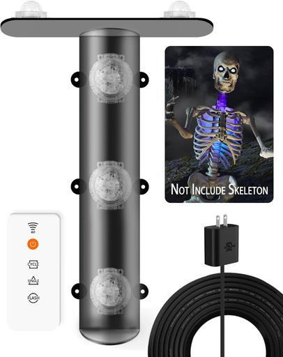 [BRSRAEI2OUIBOHTK] 12 ft Skeleton Lighting Kit, (Not Include Skeleton) Remote Control Led with 3 Lighting Mode for Giant Skeleton, Halloween Decoration Light Outdoor, Accessories for Scary Skeleton