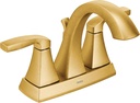 Moen Voss Brushed Gold Transitional Two-Handle High Arc Centerset Bathroom Faucet for 4-Inch 3-Hole Setup, 6901BG