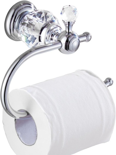 [BRSWGYI6CUBGCD36] Kabter Crystal Series Brass Toilet Paper Roll Holder, Polished Chrome