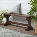 Backyard Discovery 46" Meranti Wood Farmhouse Bench with Walnut Stain, Designed for Indoor and Outdoor Use, Entryway, Living Room, Garden, Patio, Porch, Deck