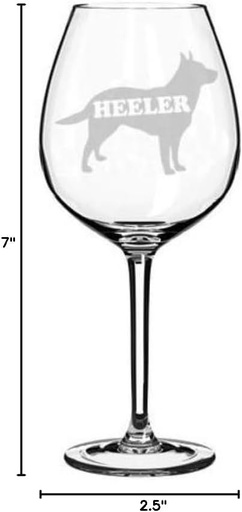 [BRSWGHANOQHRSCI6] Wine Glass Goblet Australian Cattle Dog Heeler (20 oz Jumbo)