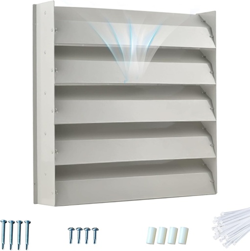 [BRSREHANOIBWOGTX] Window Ac Deflector, Rectangular Ac Air Deflector, Weather-resistant Outdoor Ac Unit Cover for Home, Office, Galvanized Steel Anti-Direct Blowing Baffle(65x65cm/26x26in)