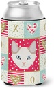 Caroline's Treasures CK5125CC Korean Bobtail Cat Love Can or Bottle Hugger, Red Cooler Washable Drink Sleeve Collapsible Beverage Insulated Holder, Can Hugger, Multicolor