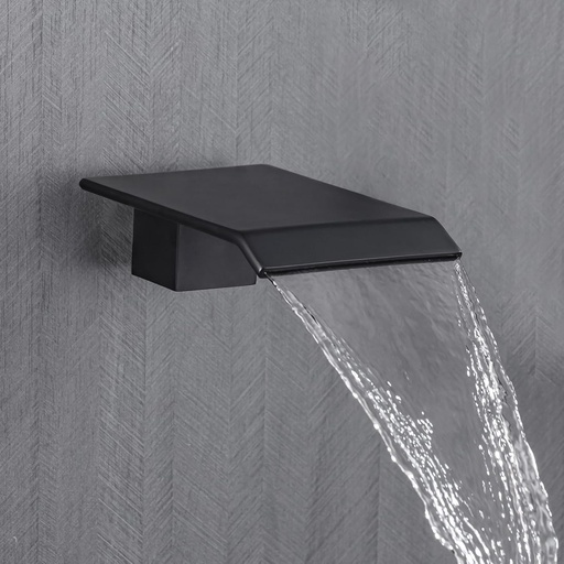 [BRSRM2QQC57AGFD2] HAMOLER Wall Mount Bathroom Bathtub Tub Spout Waterfall Roman Tub Spout Wall Mount Basin Faucet Spout Waterfall Tub Filler Faucet Sprayer, Matte Black