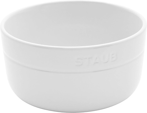 [BRSW2CAEDEIQYCLK] STAUB Ceramic Dinnerware 4-pc 5-inch Cereal Bowl Set - White