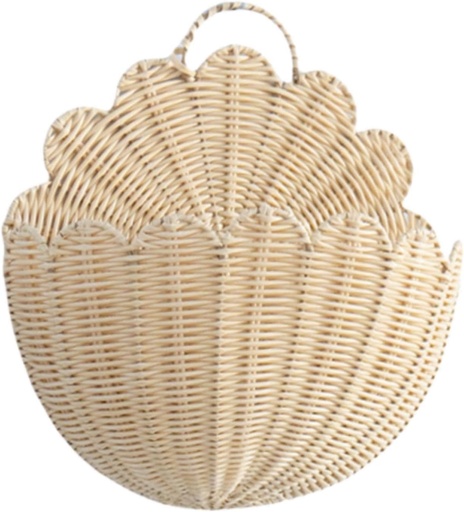 [BRSREHYOAUMWKDQ7] Wall Hanging Basket Storage Organizer Imitation Rattan Handmade Garden Woven Kitchen Home Home Room Wall Baskets, S