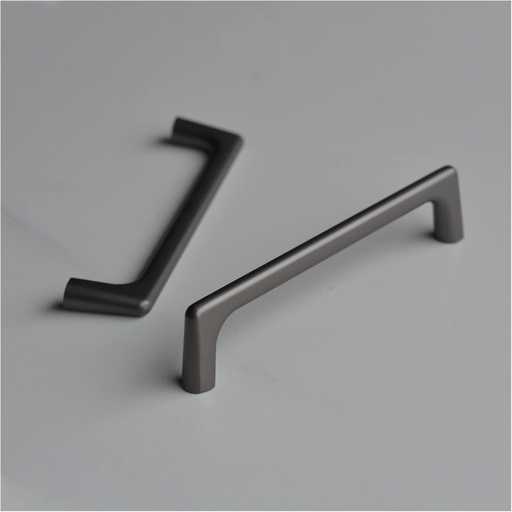 [BRSW2HAEBAIROAL7] LECHYN 10 Pack 5 Inch(128mm) Hole Center Solid Gunmetal Grey Kitchen Cabinet Handles, Modern Round Edge Ash Kitchen Door Hardware Pull and Knob for Cabinet Drawers Dresser Cupboard Bathroom