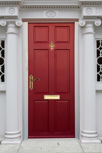 [BRSWYZL7C4PGOAA6] QCAA Solid Brass Door Knocker, 7", with 160 Degree Glass Len Door Viewer (UL Listed), Polished Brass, 1 Pack