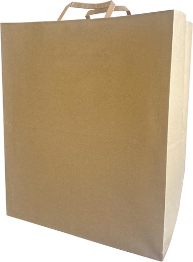 [BRSREY34BEIWOHL2] WIPRIME Model MIAMI – Pack of 100 Brown Kraft Takeout Paper Bags with Flat Handles – 13.375 x 7.875 x 15.75 Inches – Heavy-Duty & Perfect for Restaurants, Food Delivery, Retail & Catering