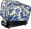 Blue White Chinoiserie Floral Toaster Cover Bread Machine Cover Fits For 4 Slice Toasters Anti-Sputtering Bread Cover Washable Bread Maker Cover Dust Cover