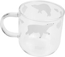 OFFSCH Glass Tea Cup Handle Polar Bear Water Cup Bulk Bear Aesthetic Mug for Drinks