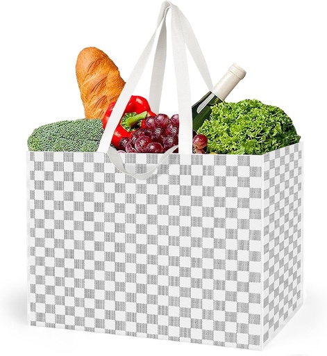 [BRSREZYBOAIREC35] Linkidea Extra Large Tote Bag, Large Capacity Reusable Grocery Bag with Handles, Utility Foldable Shopping Bags Fits Storage, Picnics, Beach Use