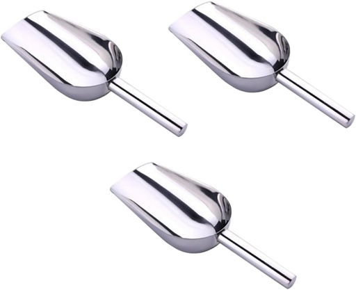 [BRSREFDQB4HWGAL5] Ciieeo 3Pcs Stainless Steel Ice Cube Scoops Food Scoops for Kitchen Use Multipurpose Freezer and Ice Bucket Tools Sturdy and Kitchen Utensils