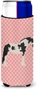 Caroline's Treasures BB7912MUK Cyldesdale Horse Pink Check Michelob Ultra Hugger for slim cans, Slim Can, Multicolor