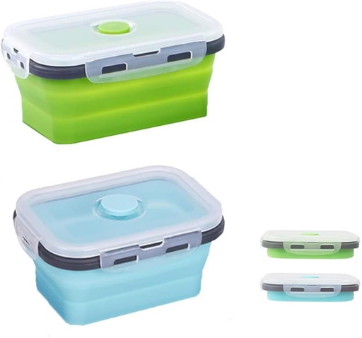 [BRSRAYIOAQOQGE37] ABSOK 2 Pcs Collapsible Food Storage Containers with Lids and Vent, Silicone Food Storage Containers, Microwave Freezer Dishwasher Safe