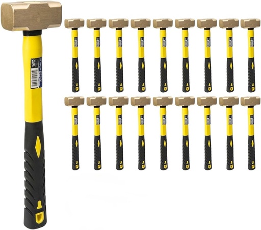 [BRSRMBIPCR6RQ2DV] Stark USA 2LBS Sledge Hammer Brass Head Fiber Glass with Comfortable Handle 2-Pounds | 18 PER CASE
