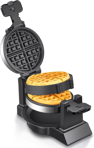 [BRSRACQDCUDWYCIU] Yabano Belgian Waffle Maker - Professional Rotating Waffle Iron with Double Flip Technology, Nonstick Plates, Removable Drip Tray & Cool-Touch Handles