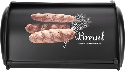 [BRSRACYZOQMGO23B] Zerone Stainless Steel Bread Box, Large Capacity Kitchen Storage Organizer Holder Bin Container with Anti Skid Bottom for Household Use (Black)