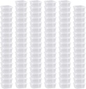 OULIGET Plastic Souffle Cups,Disposable Clear Leak Proof Sauce Cup With Hinged Lid,Used for Various Sauces,Food Samples,Storage Crafts,2 OZ,Square 100 Pieces