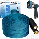Gnimihz Garden Hose 25ft, Made of TPE(Not PVC), Ultra-Light & Flexible Water Hose with Solid Brass Fittings, Non-Shrinking, Easy to Storage, Drinking Water Safe Material, All-weather, SeaBlue