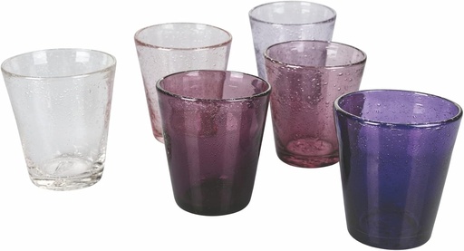 [BRSW2GIEOUIBO3LL] Villa d’Este Home Tivoli 5909887 Cancun Set of 6 Water Blown Glass Paste 330 ml