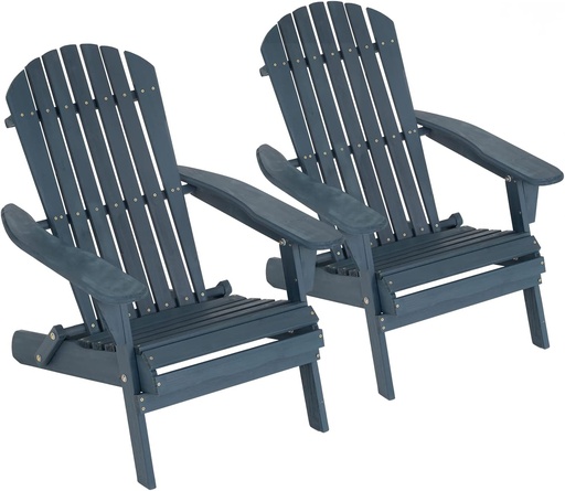 [BRSRMCQHOQMQY2T7] FDW Folding Adirondack Chairs Set of 2, All Weather Patio Chairs Outdoor Fire Pit Chairs for Patio Lawn Garden Backyard Deck Pool Beach