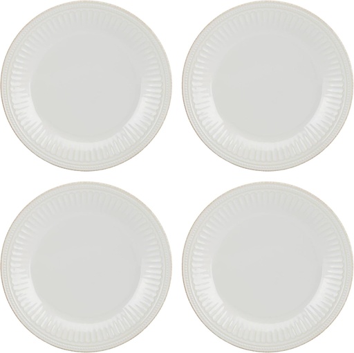 [BRSROZ3QBUCQ2233] Lenox 895721 French Perle Groove Dinner Plates, Set Of 4
