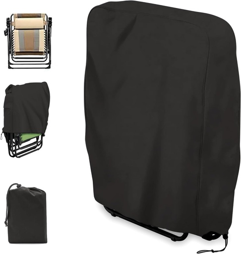 [BRSRAAA7CUHA4DLV] Fun Gift Outdoor Folding Chair Covers, 420D Oxford Cloth Zero Gravity Chair Covers Waterproof and UV Resistant(32.3'' x 36.7'x 8.3')-Black