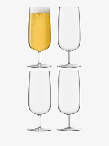 [BRSWYY34OR4BEEY6] LSA International Borough Pilsner Beer Glasses 15 oz, Set of 4, Luxury Elegant Modern Drinking Glassware with Fine Stem