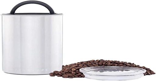 [BRSWIY37OQIRU2AZ] Planetary Design Airscape Stainless Steel Coffee Canister | Food Storage Container | US Patented Inner Plunger Lid REMOVES Excess Oxygen | Don't Buy airtight, Buy AIR-Less (Medium, Brushed Steel)