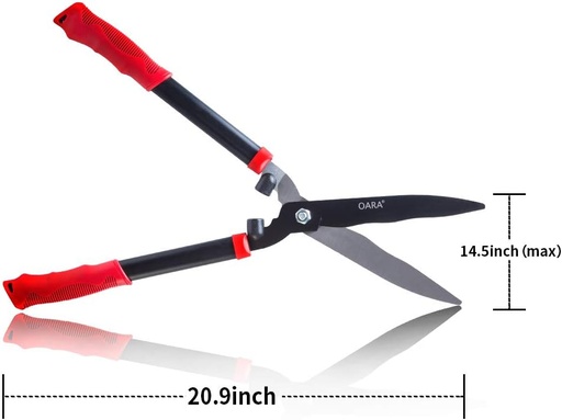 [BRSWGGQKPN7AAH3O] OARA Garden Hedge Shears forTrimming Borders, Boxwood, and Bushes, Hedge Clippers & Shears with Comfort Grip Handles,21 Inch Carbon Steel Bush Cutter