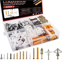 352pcs Self-Drilling Drywall Anchors and Screws Kit, 9 Different Assorted Size, Include Nylon Plastic Wall Anchors,Galvanized Steel Anchors, Screws, Hollow Door Anchors, Holds Up to 75lbs