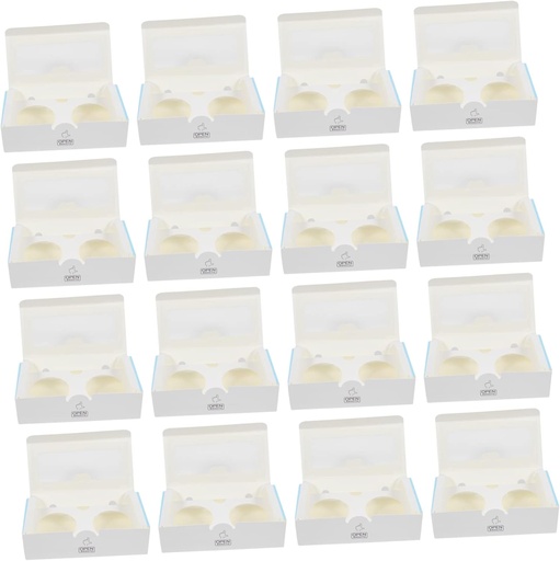 [BRSREZL6CABB4F3D] VOSAREA 25pcs Egg Tart Storage Box Cupcake Box Window Design Food Containers Lids Bakery