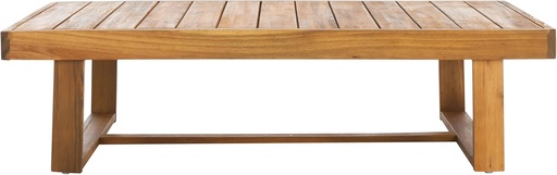[BRSRAAQOCEJQMCAY] SAFAVIEH Outdoor Collection Duncan Natural Brown Slatted Top Solid Wood Coffee Table