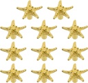 Tighall 10 Pieces Starfish Knobs Coastal Beach Ocean Theme Single Hole Pulls Handles With Screws for Cabinet Drawer Cupboard (Gold)