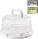 Cake Carrier Cover Cake Stand with Lid Dessert Serving Platter Cupcake Holder Pies Display (White)