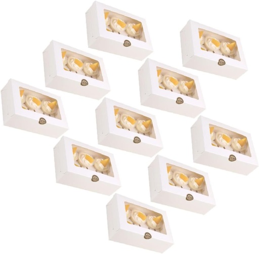 [BRSRAGL2C4NGG3AZ] 10pcs White Muffin Boxes Inserts White Cupcake Containers for Parties for Desserts Cookies Baked Goods Cavity Cake Holders for Home Bakery Use