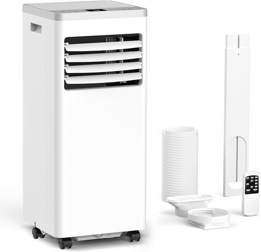 [BRSRMATYDMCAYFDO] ZAFRO 8,000 BTU Portable Air Conditioners Cools up to 350 Sq.ft, Portable AC Built-in Cool, Dehumidifier, Fan Modes, Room Air Conditioner with Remote Control/Installation Kits, White