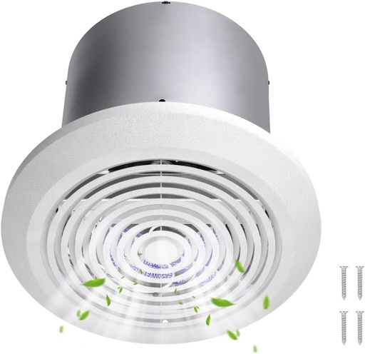 [BRSREGQYO56WYH3Z] V2262-50 7 Inch Bathroom Exhaust Fan, 50 CFM Ceiling Exhaust Fan for 8" Rough-in Opening, 1.0 Sones Quiet Effective Ventilation for Bathroom, Kitchen, Laundry Room, Mobile Home