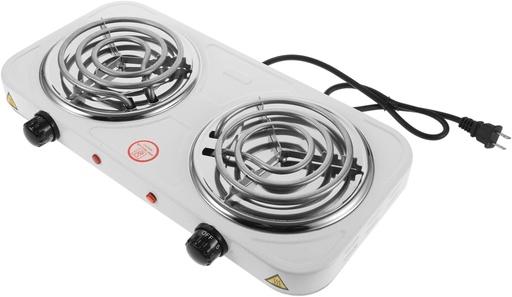 [BRSRAGAKAQBRSA36] KICHOUSE Countertop Double Burner Electric Stove Temperature Controlled Cooking System Sleek Design for Kitchen Dorm Features Overheating Leakage Us