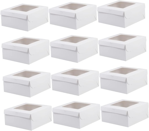 [BRSREFDQAQIQYFL4] OUNONA 12Pcs White Cake Box Container Cupcake Packing Box for Birthday and Shower Parties Versatile Dessert Holder for Muffins Cookies and