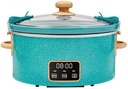 Pioneer Woman Digital Slow Cooker, 6 Qt, Teal Speckle, Locking Lid