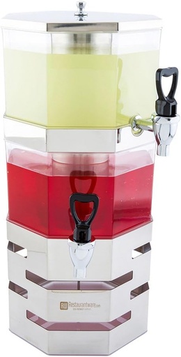[BRSWKHAKCQFR6FQ2] Restaurantware Met Lux 5 Liter Additional Juice Dispenser 1 Add-On Drink Dispenser - Compatible Juice Dispenser and Base Sold Separately Durable Stainless Steel Stackable Beverage Dispenser